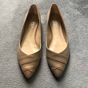 Franco Sarto Hilaria Pointed Flats Nude Leather